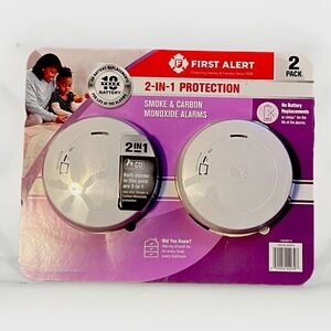 First Alert 2 In 1 Protection Smoke Carbon Monoxide Alarm 2 Pack  1544678 New